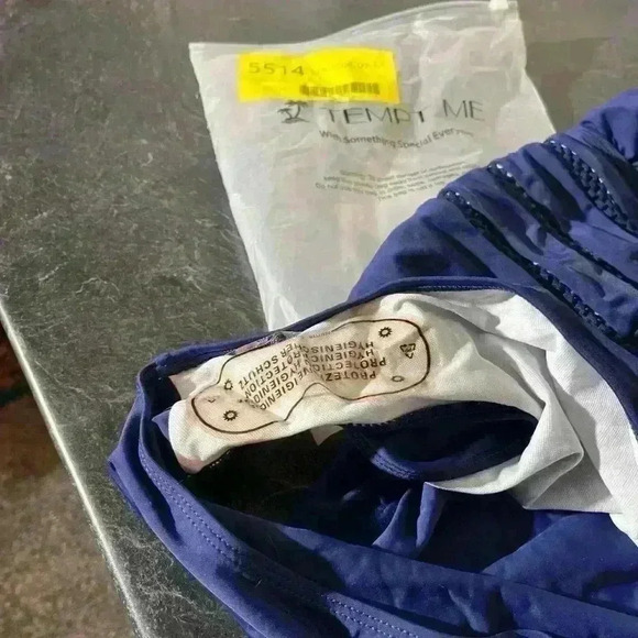 Tempt Me Women Sexy One Piece Swimsuit Halter Plunge V Neck Monokini Large- NWT - Picture 7 of 10